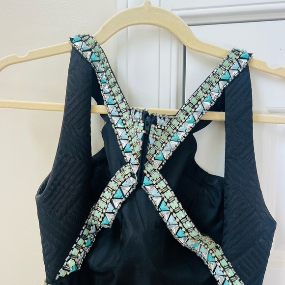 Rachel Allan Black Maxi Dress with Multicolor Waist - Picture 9 of 15